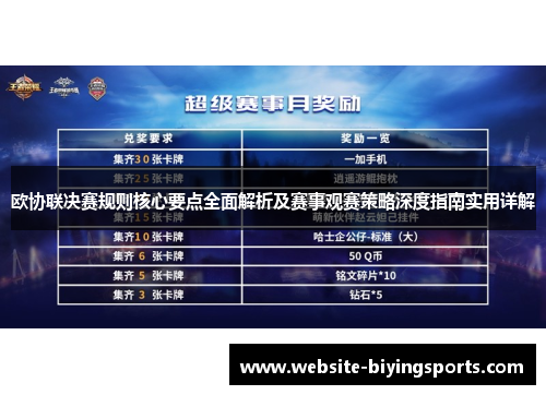 欧协联决赛规则核心要点全面解析及赛事观赛策略深度指南实用详解